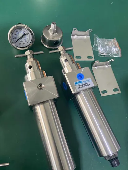  Sfr-200-02 Air Stainles Steel 316L 10μm Standard 5μm Air Filter Option Pneumatic Air Filter Regulator Air Regulator